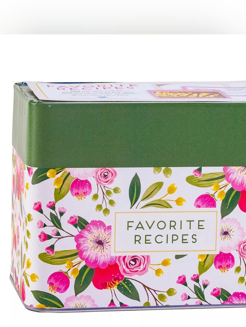 NEW Publications International, Ltd. Favorite Recipes Floral Recipe Card Tin
